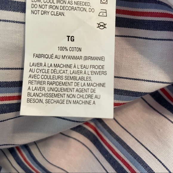 NWT: Nautica Short Sleeve Striped Sleep/Pajama Button Down Cotton Shirt - Picture 9 of 9